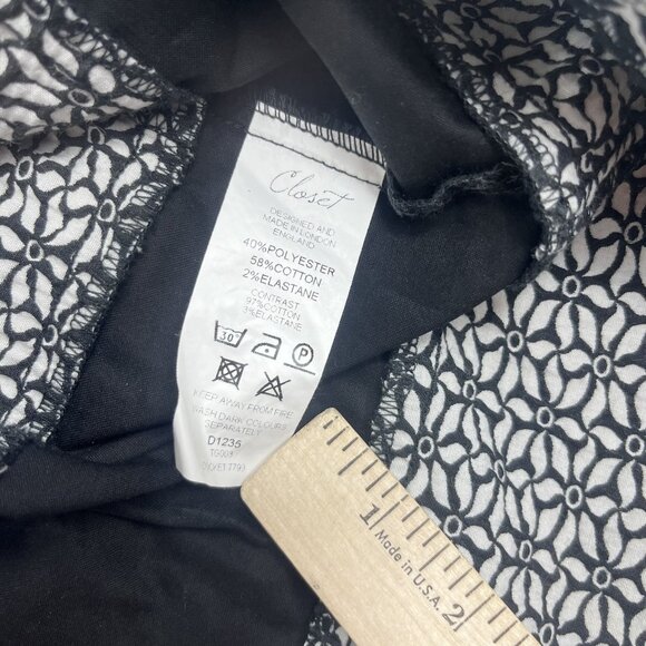 Closet Dress Womens 12 Sleeveless Fit Flare London Geometric Zip Knee Length - Picture 4 of 11